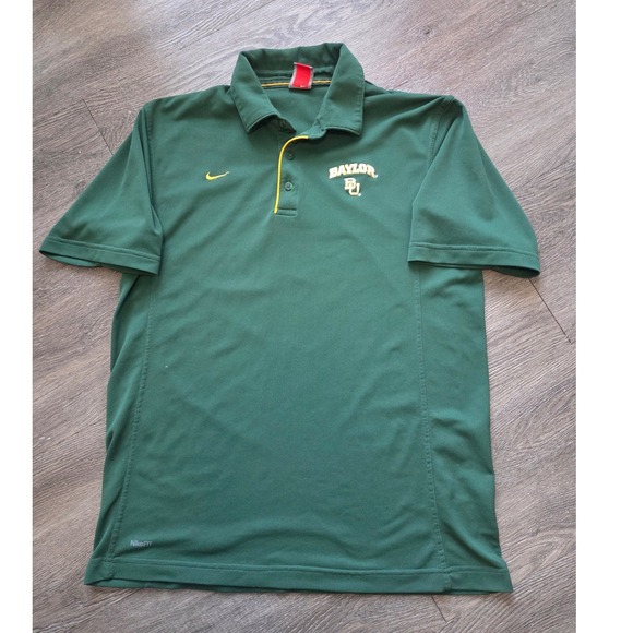 Nike Other - Nike Polo Shirt Men Large Green Baylor University NCAA FIT DRY Logo